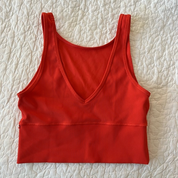 Lululemon Power Pivot Tank *Rib Orange Tank Reversible 🍑🍊 - Picture 2 of 7